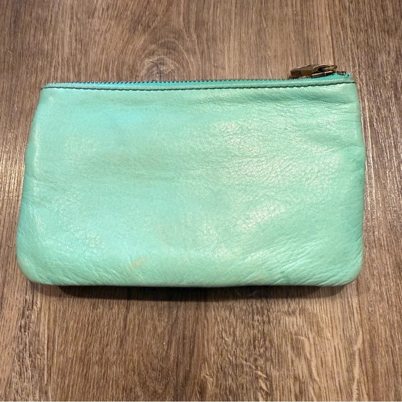 Vintage Fossil Wallet Mini Purse Pistachio Green Leather Clutch 90's Purse Bag - Picture 3 of 8
